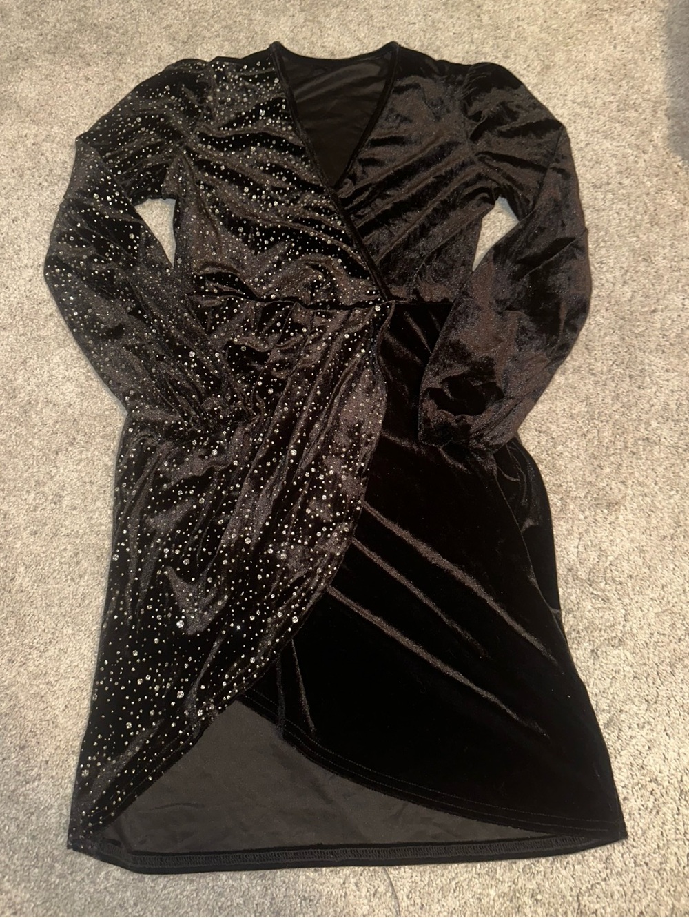 Black Velvet Wrap Dress size small